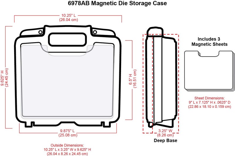 ArtBin 6978AB Magnetic Die Storage Case with 3 Magnetic Die Sheets, Portable Paper Craft & Die Organizer with Handle, Translucent - Image 4